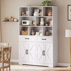 Libreria alta 180 cm con 2 cassetti e 4 ante, libreria moderna grande da 120 cm a 6 ripiani e armadio porta libri con ripiani per il soggiorno di casa