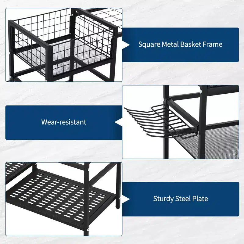 Organizzatore per attrezzi da giardino, Porta attrezzi da garage resistente con 6 ripiani e 35 fessure per manici lunghi, Organizzatori e contenitori per attrezzi autoportanti per capanno da giardino