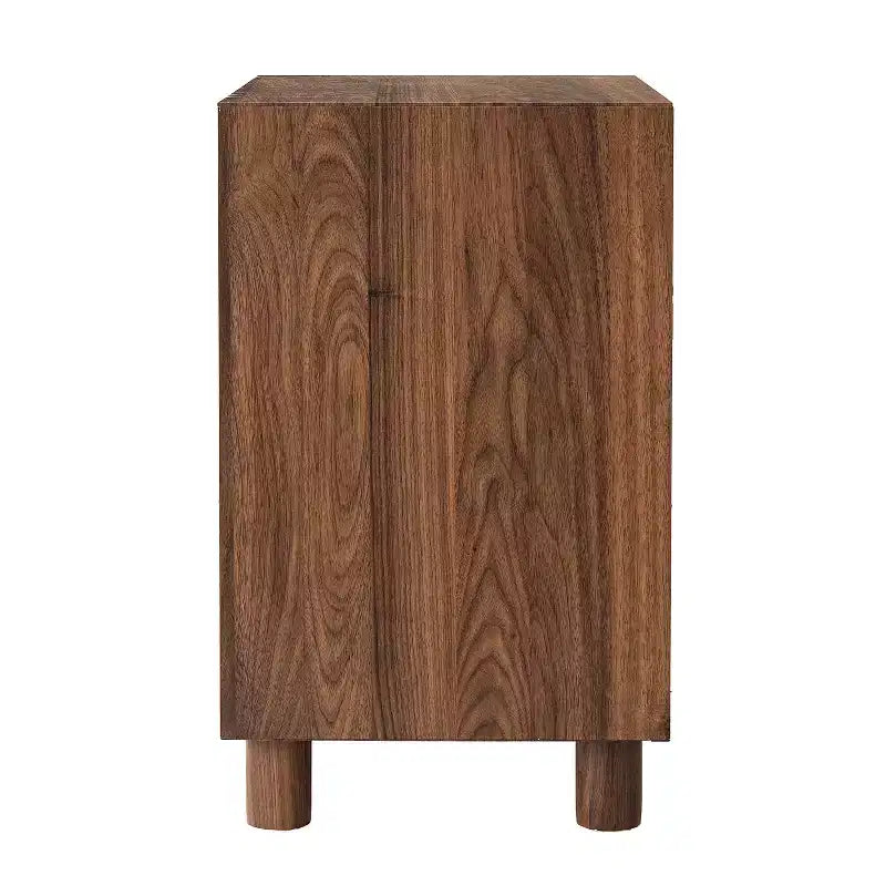 Comodino Alto 66 cm con Stazione di Ricarica, 2 Cassetti e Specchio Curvo