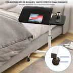 Tavolo Laterale / Servitore da Letto e Divano con Ruote, Scrivania Regolabile in Altezza per Laptop per Casa, Ufficio o Uso Comodino