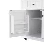 Carrello da Cucina con Isola, Ribaltina, Mobile Contenitore e Ruote