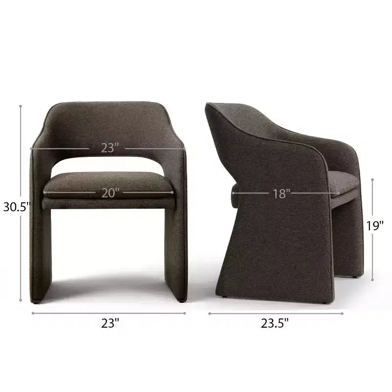 Sedie da pranzo moderne imbottite set da 2, sedie da sala da pranzo completamente imbottite con schienale curvo e bracciolo integrato, sedie d'accento