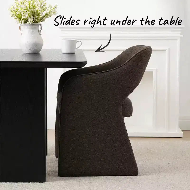 Sedie da pranzo moderne imbottite set da 2, sedie da sala da pranzo completamente imbottite con schienale curvo e bracciolo integrato, sedie d'accento