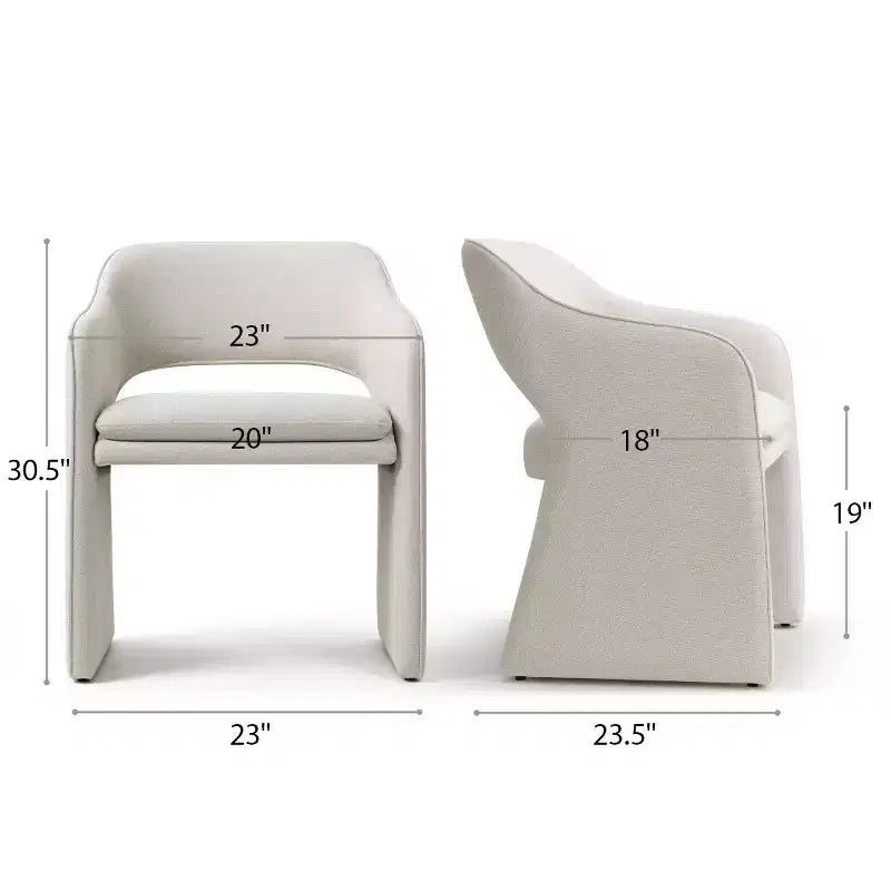 Sedie da pranzo moderne imbottite set da 2, sedie da sala da pranzo completamente imbottite con schienale curvo e bracciolo integrato, sedie d'accento