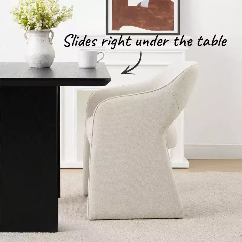 Sedie da pranzo moderne imbottite set da 2, sedie da sala da pranzo completamente imbottite con schienale curvo e bracciolo integrato, sedie d'accento