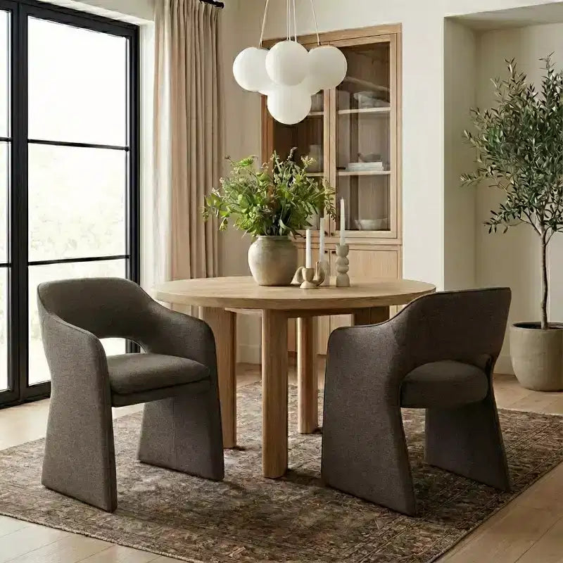 Sedie da pranzo moderne imbottite set da 2, sedie da sala da pranzo completamente imbottite con schienale curvo e bracciolo integrato, sedie d'accento