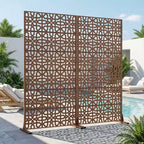 Divisorio Marrone in Acciaio Galvanizzato, 72x35x16, Paravento Classico a Doppia Faccia da 6 Pezzi