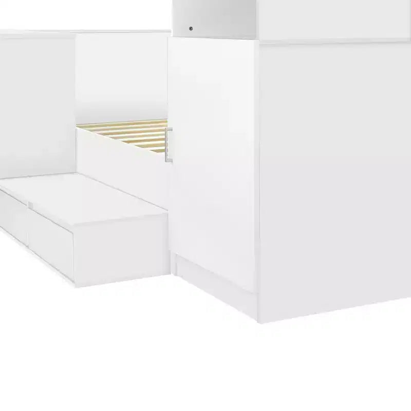 Letto completo con 6 cassetti, scrivania, armadio e guardaroba