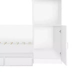 Letto completo con 6 cassetti, scrivania, armadio e guardaroba