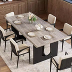 71 Modern Dining Table for 6-8 People, Large Kitchen Table with Heavy Duty Pedestal Legs, Perfect for Dining, Kitchen, or Conference Room