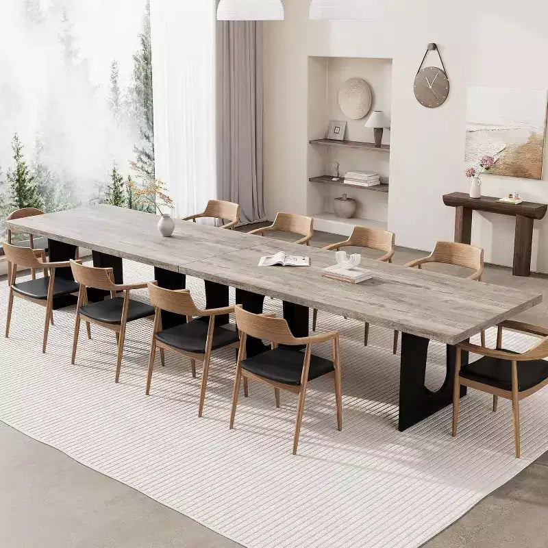 Tavolo da pranzo moderno da 71 pollici per 6-8 persone, grande tavolo da cucina con gambe a piedistallo per impieghi gravosi, perfetto per sala da pranzo, cucina o sala conferenze