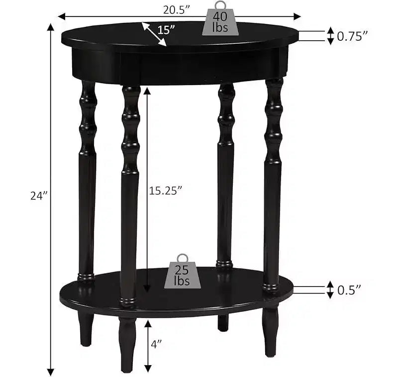 Tavolino rotondo con ripiano in legno, 1 pezzo