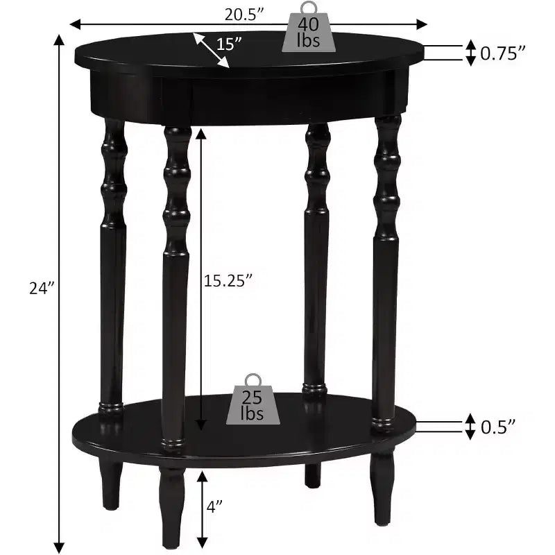 Tavolino rotondo con ripiano in legno, 1 pezzo