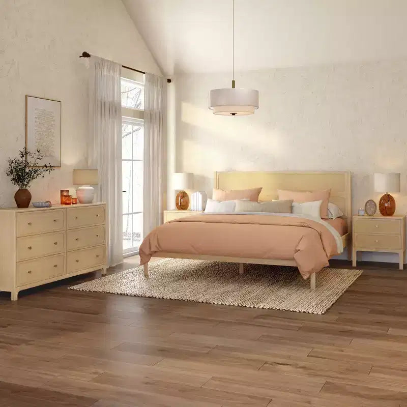 Letto matrimoniale in rattan