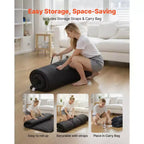 Materassino Tatami Giapponese, Materasso Tatami Pieghevole Queen Size, Materasso Futon con Borsa per il Trasporto, Materassino da Pavimento a 9 Strati, 203 x 152 x 8.9 cm, Nero