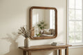 Roundhill Furniture Eldren Wood Frame Mirror, Walnut Finish