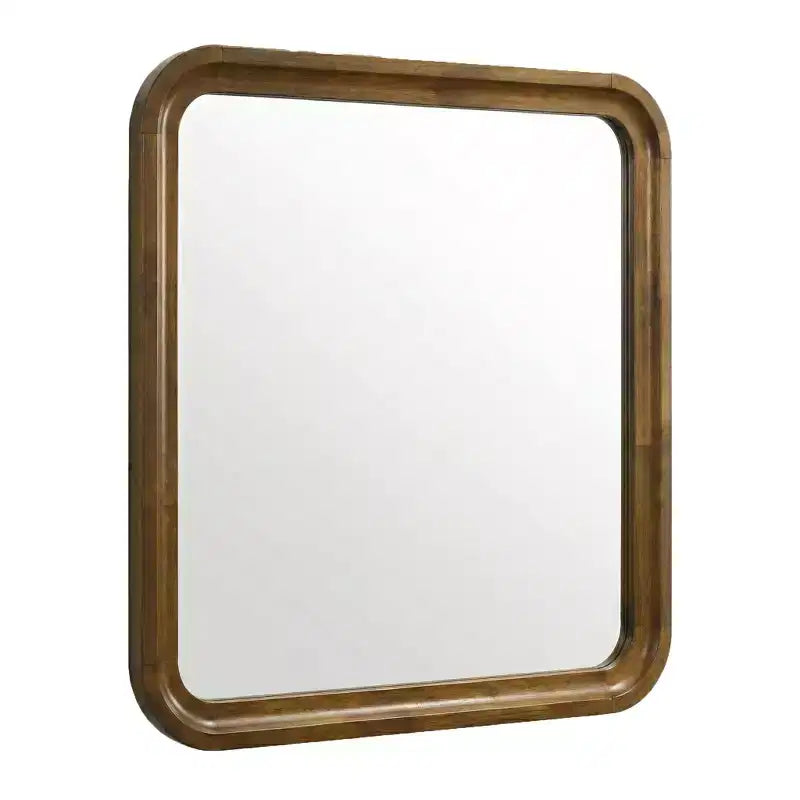 Specchio con cornice in legno, finitura noce