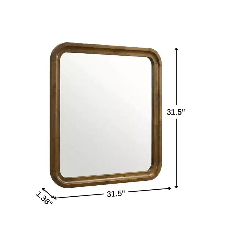 Specchio con cornice in legno, finitura noce