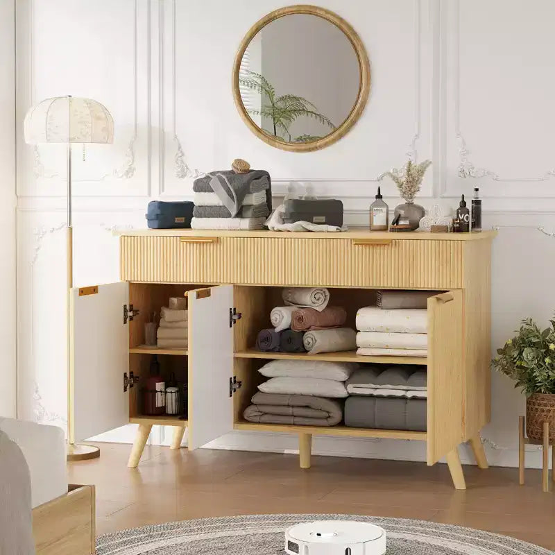 Credenza a onda scanalata con cassetti e 3 ante