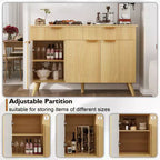 Credenza a onda scanalata con cassetti e 3 ante