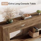 Tavolo Consolle da 180 cm per Ingresso, Tavolino Stretto in Legno per Divano, Tavolo d'Appoggio in Stile Rustico per Soggiorno, Ingresso, Marrone Ruggine