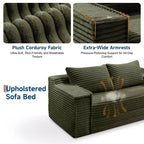 Divano Letto Convertibile, Divano Letto Senza Struttura con 2 Cuscini, Divano Estraibile Pieghevole, Divano Letto a Due Posti, Divano Futon per Soggiorno Camera da Letto