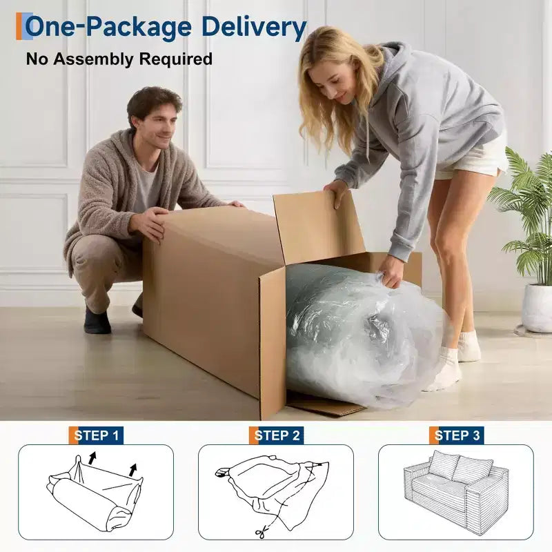 Divano Letto Convertibile, Divano Letto Senza Struttura con 2 Cuscini, Divano Estraibile Pieghevole, Divano Letto a Due Posti, Divano Futon per Soggiorno Camera da Letto