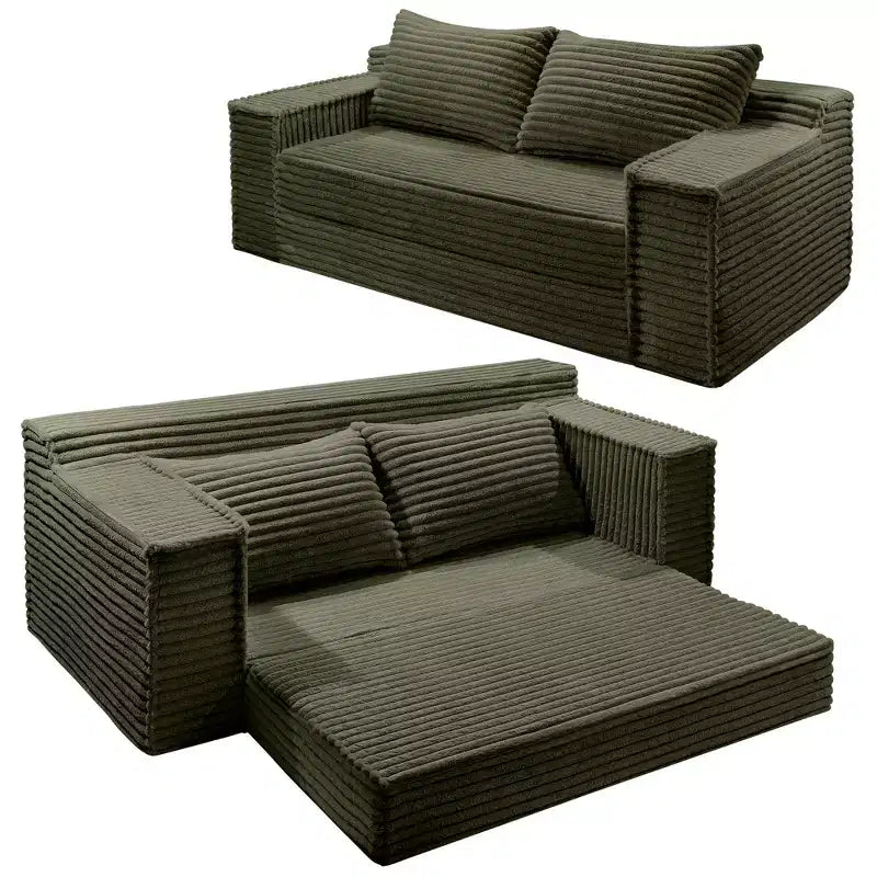 Divano Letto Convertibile, Divano Letto Senza Struttura con 2 Cuscini, Divano Estraibile Pieghevole, Divano Letto a Due Posti, Divano Futon per Soggiorno Camera da Letto