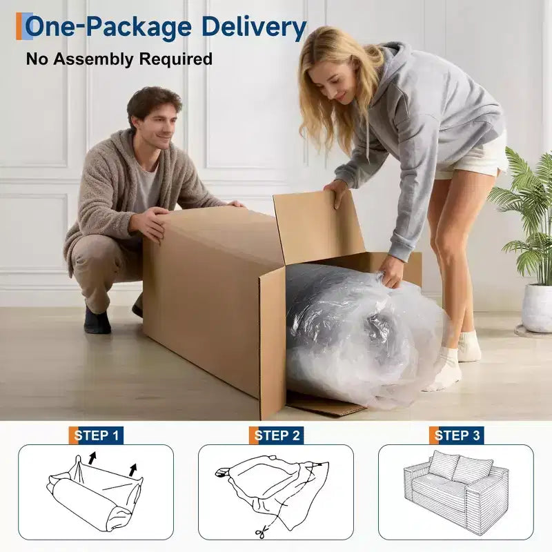 Divano Letto Convertibile, Divano Letto Senza Struttura con 2 Cuscini, Divano Estraibile Pieghevole, Divano Letto a Due Posti, Divano Futon per Soggiorno Camera da Letto