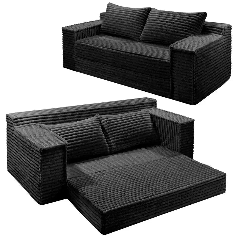 Divano Letto Convertibile, Divano Letto Senza Struttura con 2 Cuscini, Divano Estraibile Pieghevole, Divano Letto a Due Posti, Divano Futon per Soggiorno Camera da Letto