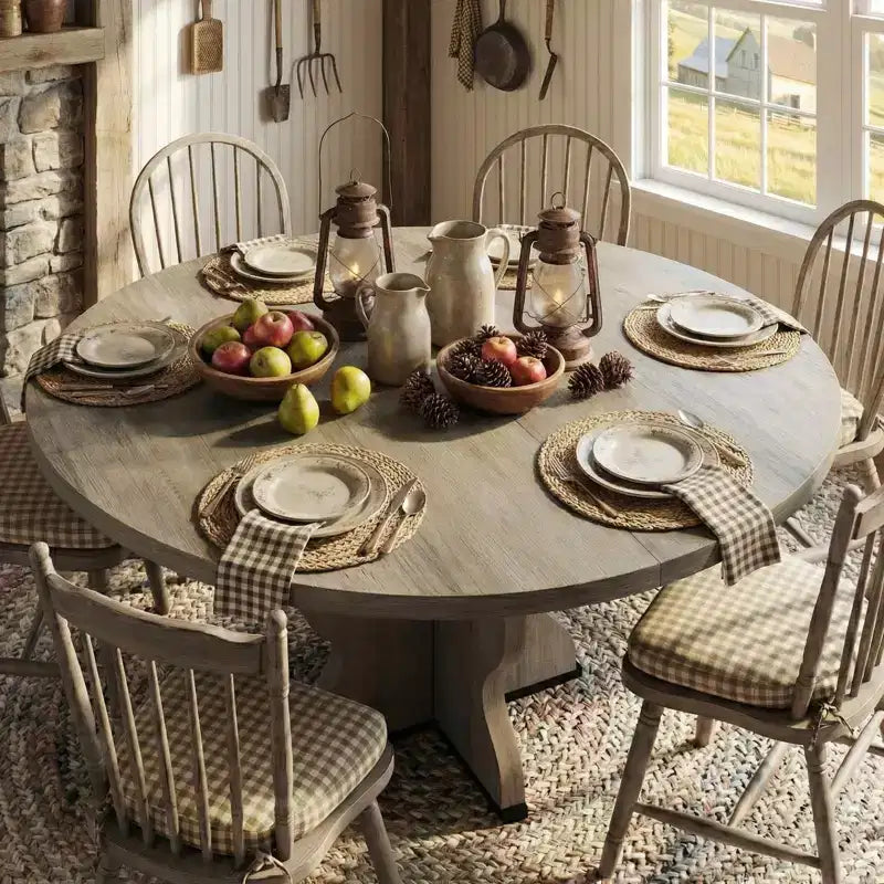 Tavolo da pranzo ovale allungabile salvaspazio per 4-8 persone - Piano in legno estensibile da 120-160 cm - Robusta struttura in metallo - Tavolo da cucina moderno stile farmhouse