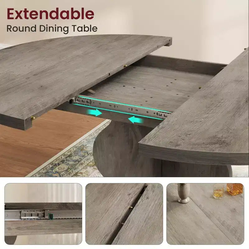 Tavolo da pranzo ovale allungabile salvaspazio per 4-8 persone - Piano in legno estensibile da 120-160 cm - Robusta struttura in metallo - Tavolo da cucina moderno stile farmhouse
