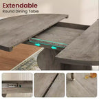 Tavolo da pranzo ovale allungabile salvaspazio per 4-8 persone - Piano in legno estensibile da 120-160 cm - Robusta struttura in metallo - Tavolo da cucina moderno stile farmhouse