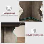 Tavolo da pranzo ovale allungabile salvaspazio per 4-8 persone - Piano in legno estensibile da 120-160 cm - Robusta struttura in metallo - Tavolo da cucina moderno stile farmhouse