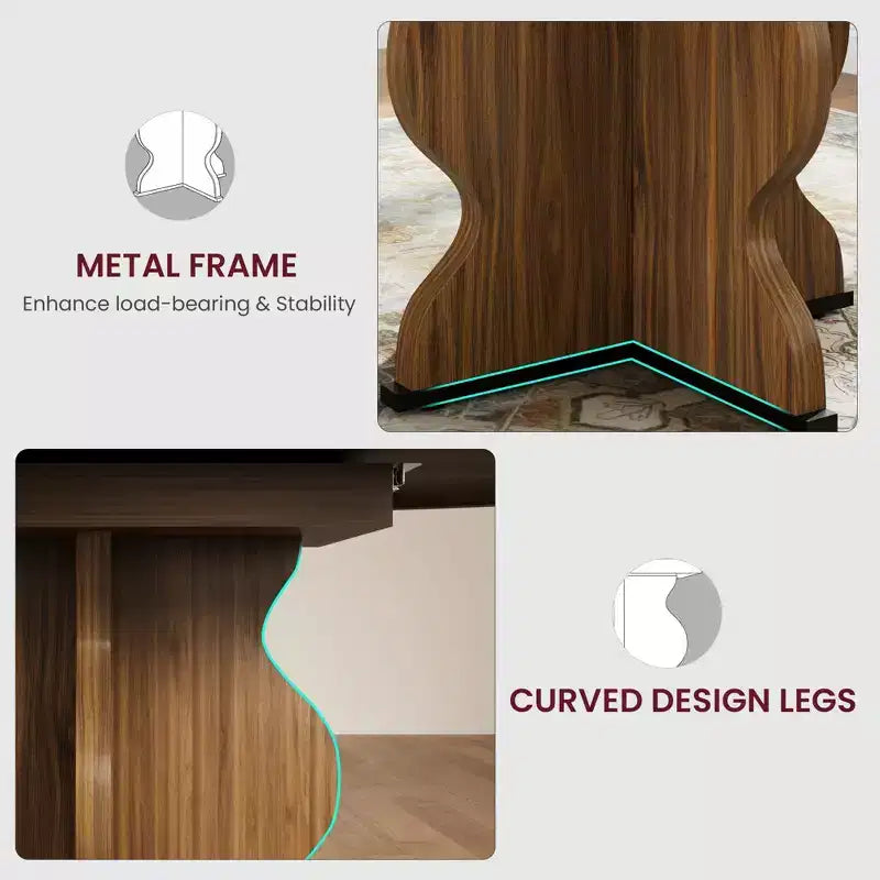 Tavolo da pranzo ovale allungabile salvaspazio per 4-8 persone - Piano in legno estensibile da 120-160 cm - Robusta struttura in metallo - Tavolo da cucina moderno stile farmhouse