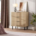 Cassettiera a coste con 3 cassetti, organizer per armadio alta 76 cm, cassettiera in legno per camera da letto, ingresso, piccoli spazi, 2 pezzi