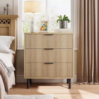 Cassettiera a coste con 3 cassetti, organizer per armadio alta 76 cm, cassettiera in legno per camera da letto, ingresso, piccoli spazi, 2 pezzi