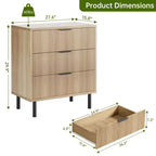 Cassettiera a coste con 3 cassetti, organizer per armadio alta 76 cm, cassettiera in legno per camera da letto, ingresso, piccoli spazi, 2 pezzi