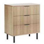 Cassettiera a coste con 3 cassetti, organizer per armadio alta 76 cm, cassettiera in legno per camera da letto, ingresso, piccoli spazi, 2 pezzi