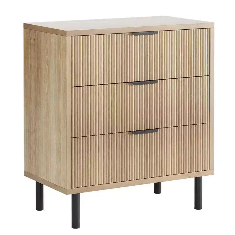 Cassettiera a coste con 3 cassetti, organizer per armadio alta 76 cm, cassettiera in legno per camera da letto, ingresso, piccoli spazi, 2 pezzi