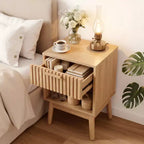 Comodino Boho, Tavolino Piccolo con Cassetto e Ripiano Aperto, Comodino con Cassetto Decorato per Camera da Letto, Dormitorio, Soggiorno e Piccoli Spazi