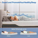 Media - Materasso a doppia faccia extra rigido King, materasso in memory foam extra rigido da 14 pollici per il mal di schiena, materasso a letto ad alta densità in scatola