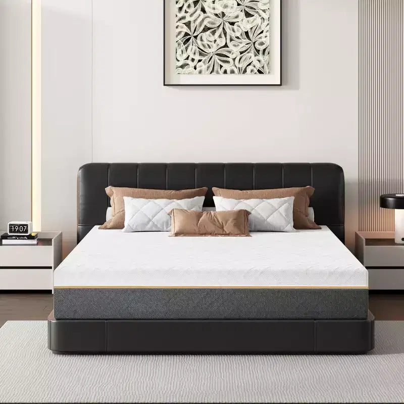 Media - Materasso a doppia faccia extra rigido King, materasso in memory foam extra rigido da 14 pollici per il mal di schiena, materasso a letto ad alta densità in scatola