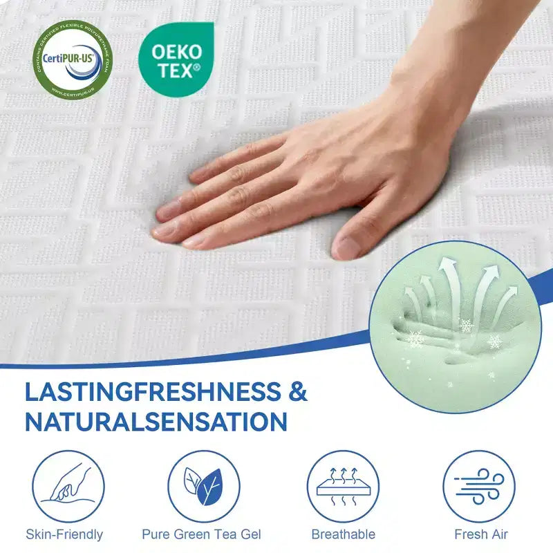 Media - Materasso a doppia faccia extra rigido King, materasso in memory foam extra rigido da 14 pollici per il mal di schiena, materasso a letto ad alta densità in scatola