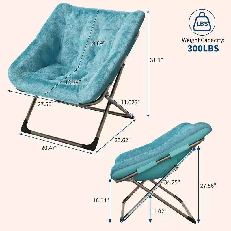 Sedia a Piatto Pieghevole per Adulti Comoda Pelliccia Sintetica di Coniglio, Robusta Struttura in Metallo Dorato Nessun Montaggio, Ideale per Camera da Letto, Soggiorno, Dormitorio e Appartamento