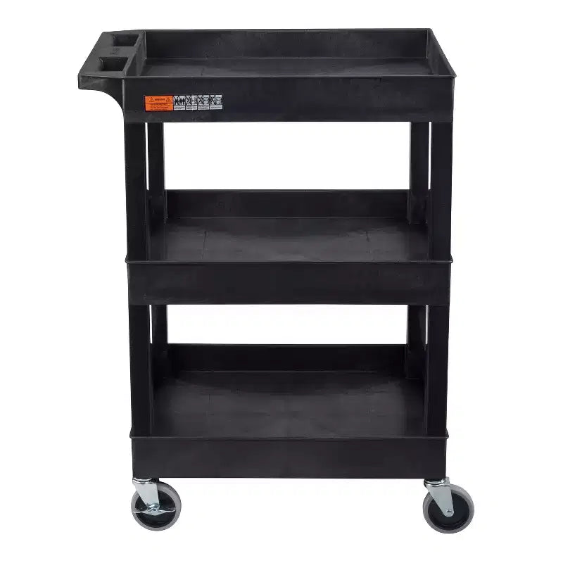 Carrello multiuso compatto a tre ripiani, 24 L x 18 P x 34,25 H