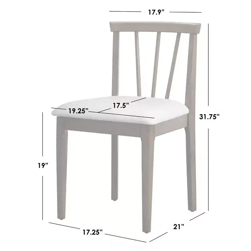 Set di 2 sedie da pranzo imbottite moderne Spindle beige/noce